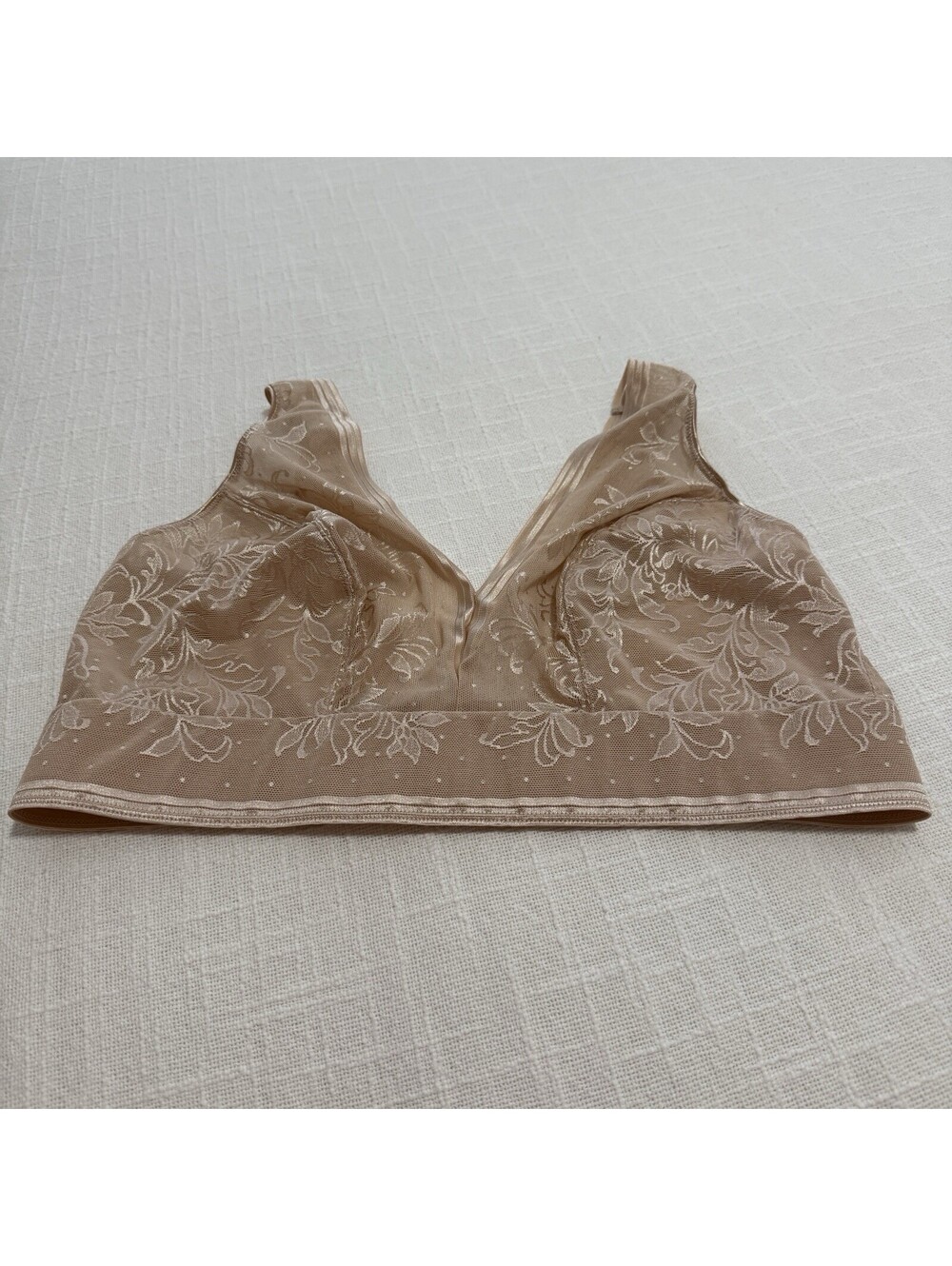 Wacoal 38 Band Net Effect Bralette 810340 Wireless Unlined Rose Dust Blush Pink